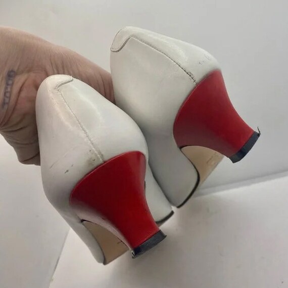 Adorable 1980s Talbots kitten heel red and white … - image 6