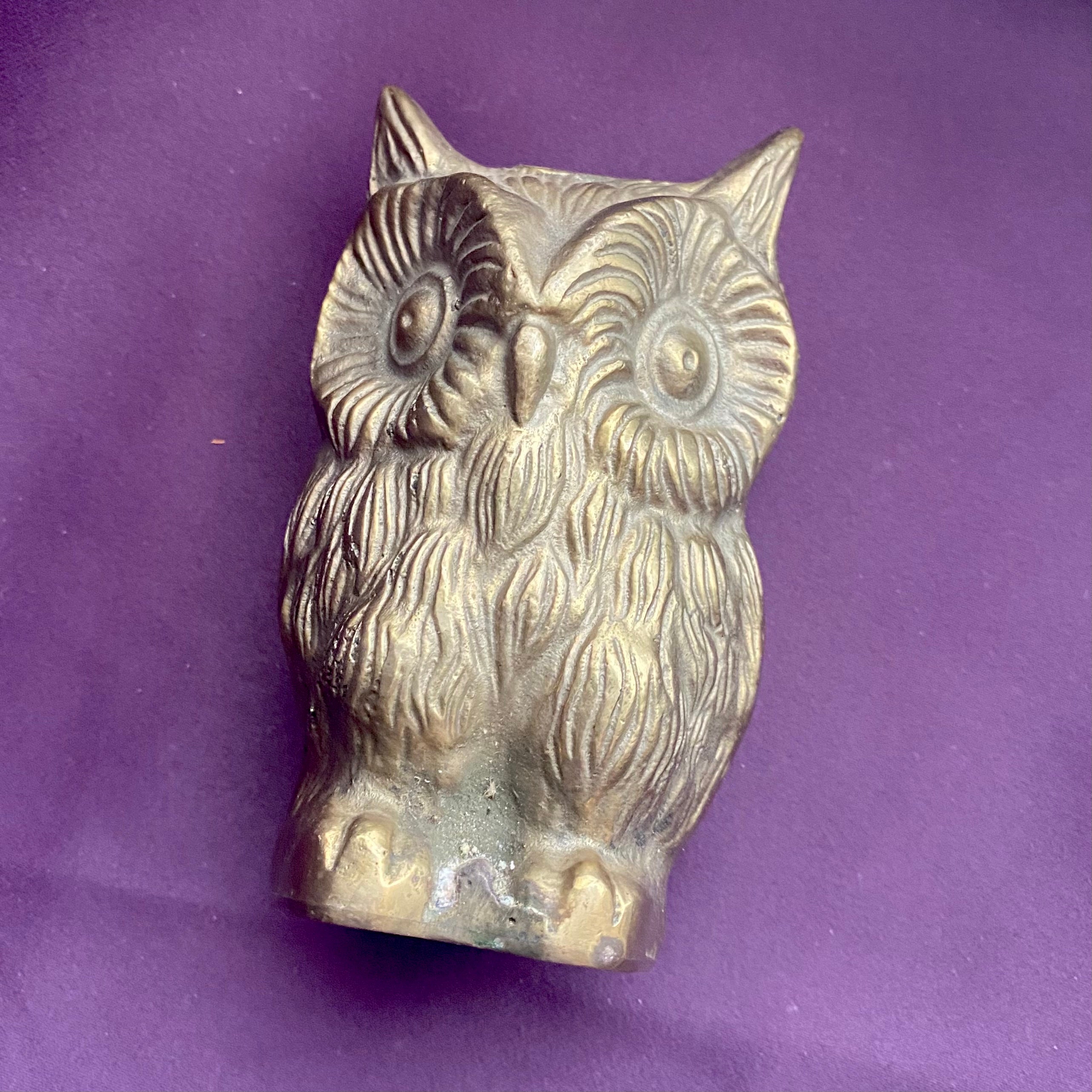 MCM Solid Brass Owl Figurine