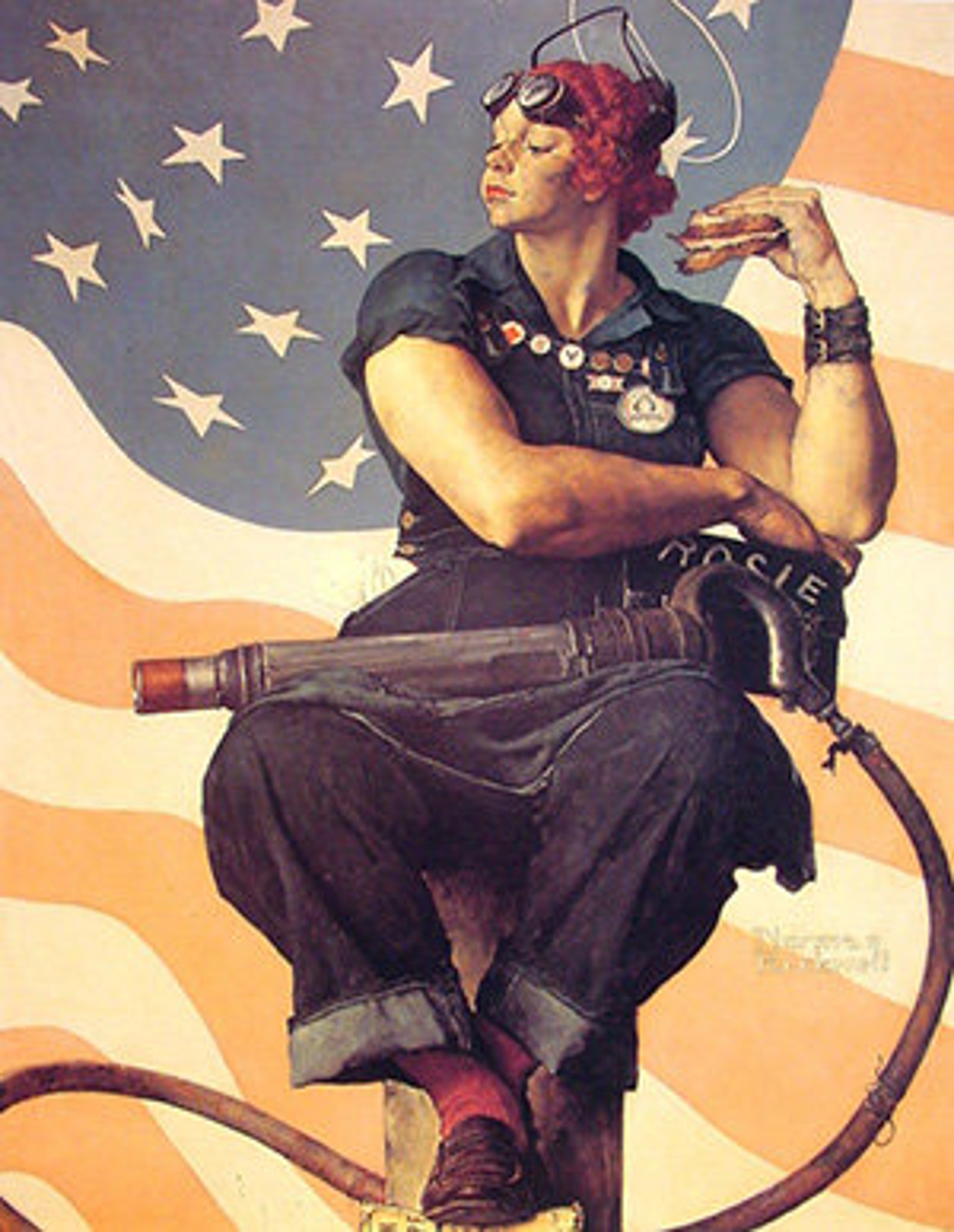 Norman Rockwell Rosie The Riveter Canvas Print Home Decor Etsy