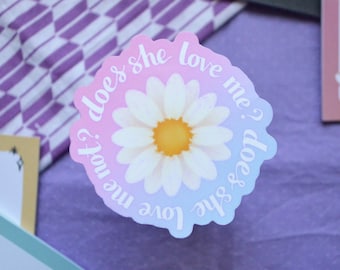 Est-ce qu'elle m'aime ? Ne m'aime-t-elle pas ? | inspiré de Seventeen Pretty U | Autocollant imperméable en vinyle kpop