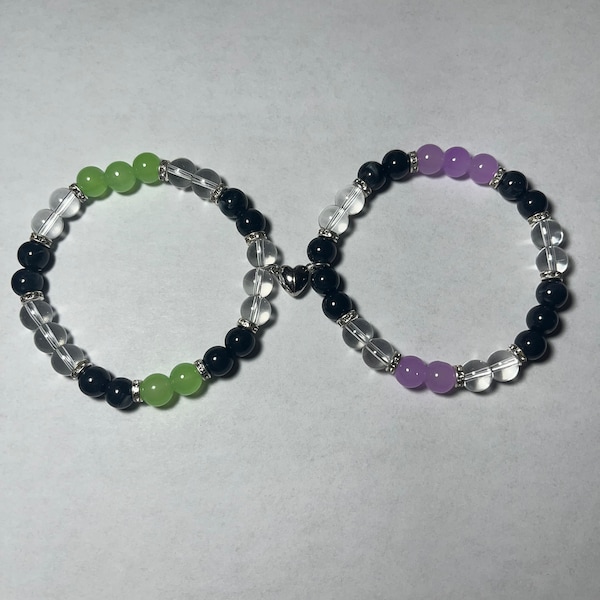 Beast Boy and Raven Matching Bracelets