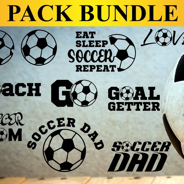 10 Pack Soccer Bundle, Soccer Bundle SVG, Soccer vector, Fun Soccer SVG, Cut Files for Cricut, Silhouette, Glowforge