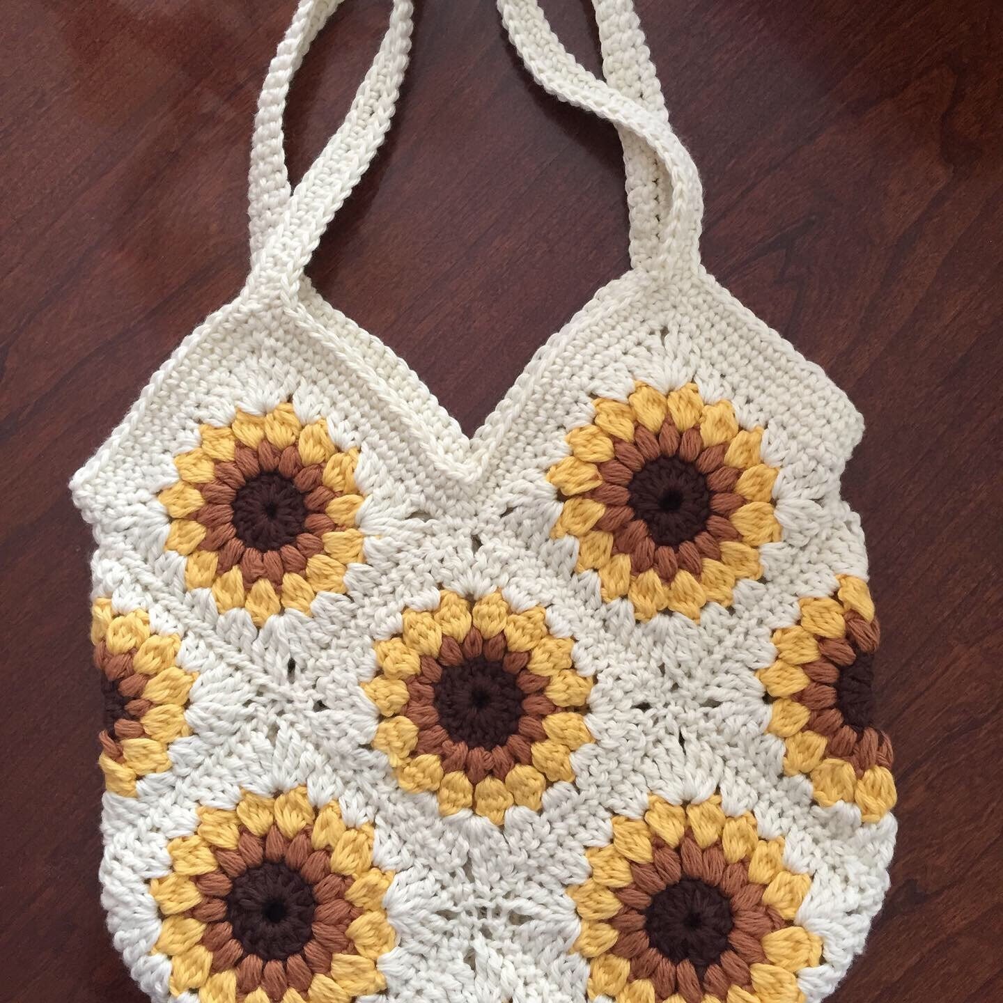 Sac Téléphone Crochet Tournesol Fait Main - 17,5x14,5cm - Accessoire Femme Romantique