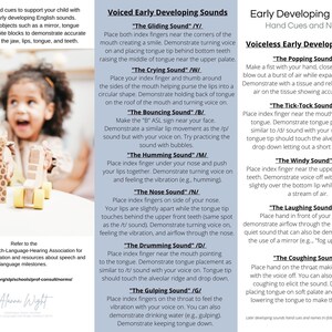 Early Developing Speech Sound Names and Hand Cues