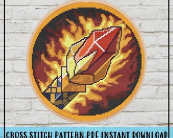 Mage Cross Stitch Pattern, World of Warcraft Cross Stitch Pattern, WoW Cross Stitch Pattern, Video Game Cross Stitch Pattern