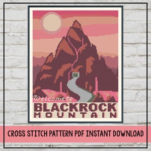 Blackrock Mountain Cross Stitch Pattern, World of Warcraft Cross Stitch Pattern, WoW Cross Stitch Pattern, Video Game Cross Stitch Pattern