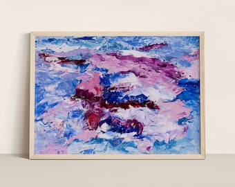 Impressão de pintura a óleo abstrata original, pintura a óleo colorida, arte de parede de pintura abstrata, impressão de reprodução fotográfica, pintura abstrata