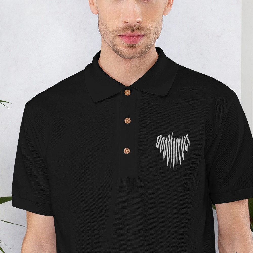 Discover GOODFOREVER Stretch Down embroidered polo, unisex streetwear embroidered polo