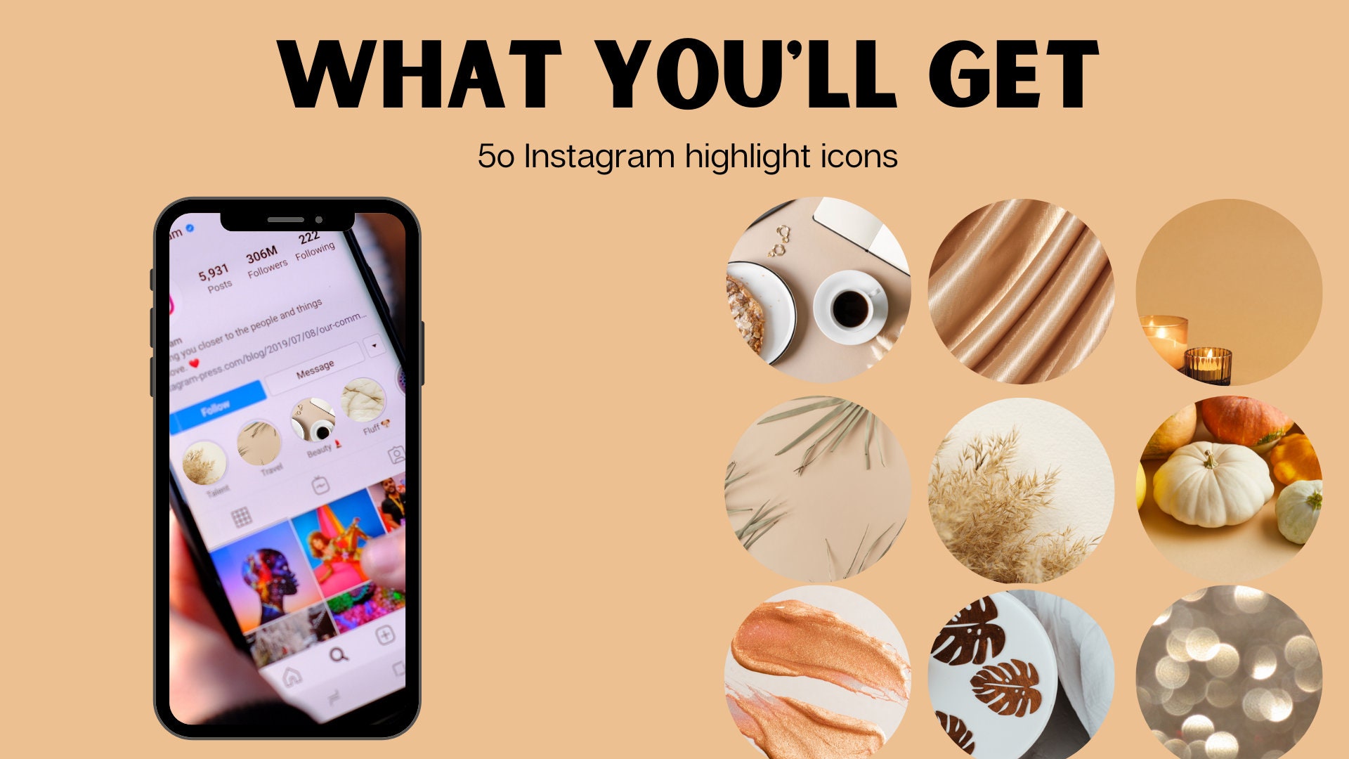 Photography Beige Aesthetic Instagram Story Highlight Icons | Etsy