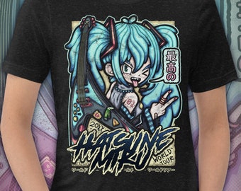 Hatsune Miku's World Tour retro, uniseks grafisch T-shirt