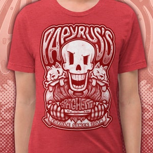 UNDERTALE: T-shirt unisex retrò con spaghetti di Papyrus