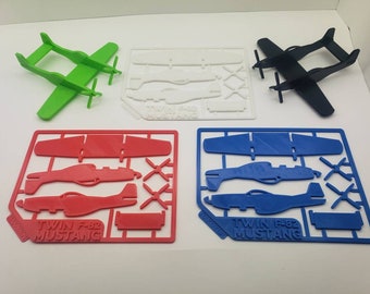 3D Printed F-82 Twin Mustang Model Plane Kit (Card Size)