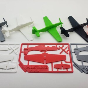 Modelo de avión Mustang P-51D, regalo perfecto para niños y padres, tarjeta grande impresa en 3D.