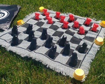 3-in-1 Dog Vs Cat Checkers Board Game, Tic Tac Toe