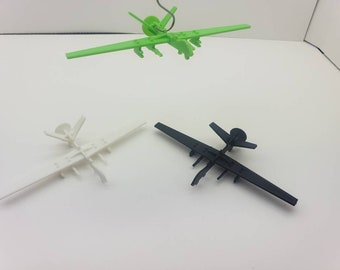 3D Printed MQ-9 Reaper Model Plane - Card Size, Assembly Kit