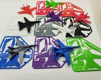 3D Printed F-14 Tomcat Model Kit, Assemble Card Size