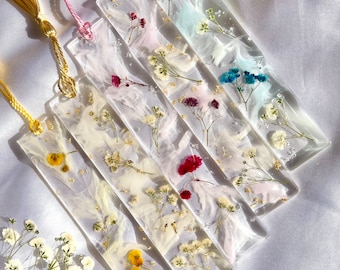 Personalized Resin Bookmark: Baby's Breath Floral, Custom Gifts