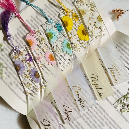 Personalised Resin Bookmark/ Floral Bookmark/ Custom Bookmark/ Etsy