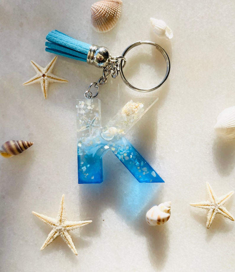 Resin Flower Keyring/ Floral Keyring/ Keychain/ Letter Etsy Australia