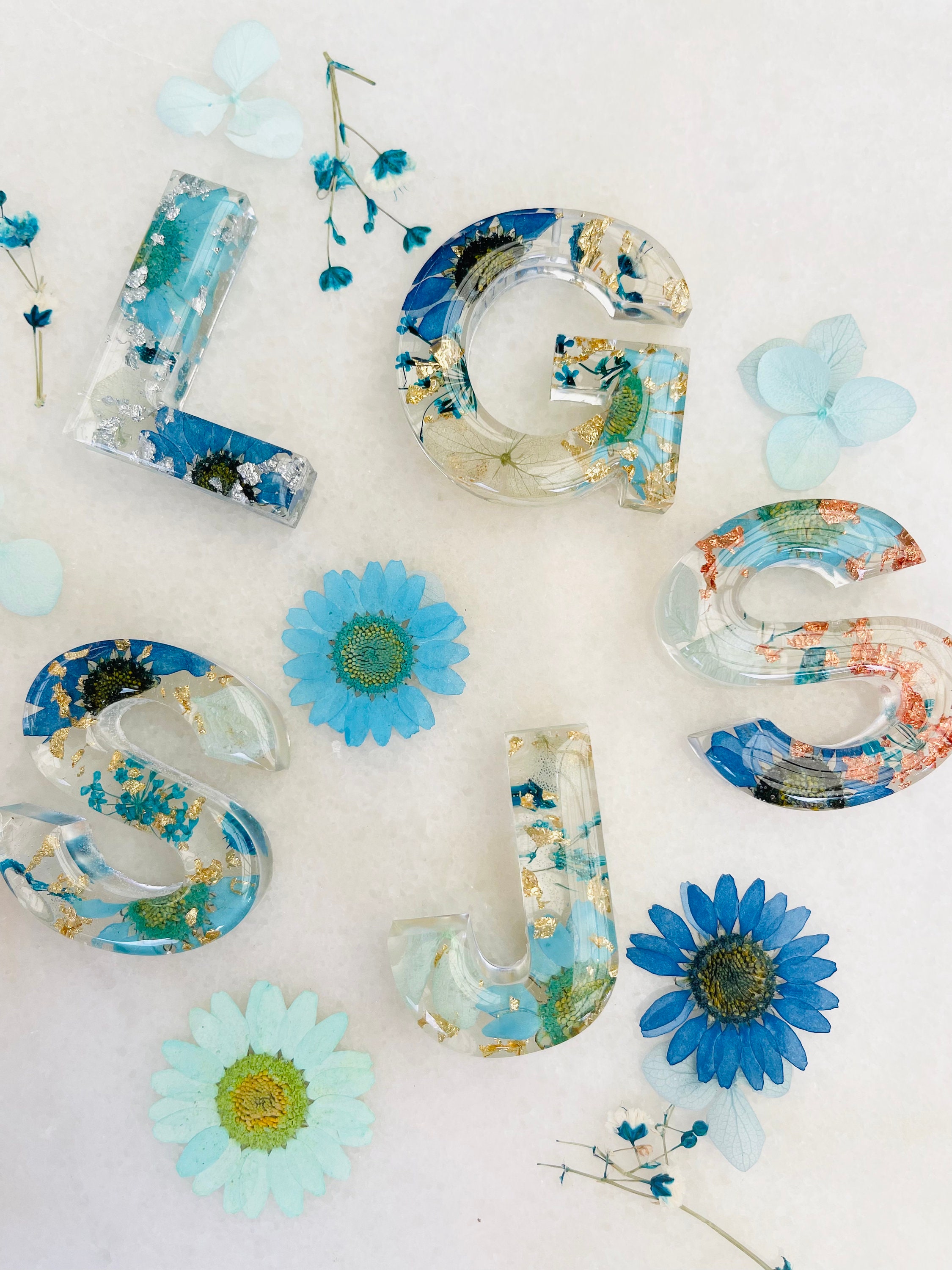 Resin Flower Keyring/ Floral Keyring/ Keychain/ Letter Etsy Australia