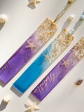 Personalised Resin Bookmark: Ocean themed Bookmark with tassel product logo