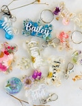 Personalized Floral Resin Pet ID Tag: Bone Dog Tag product logo