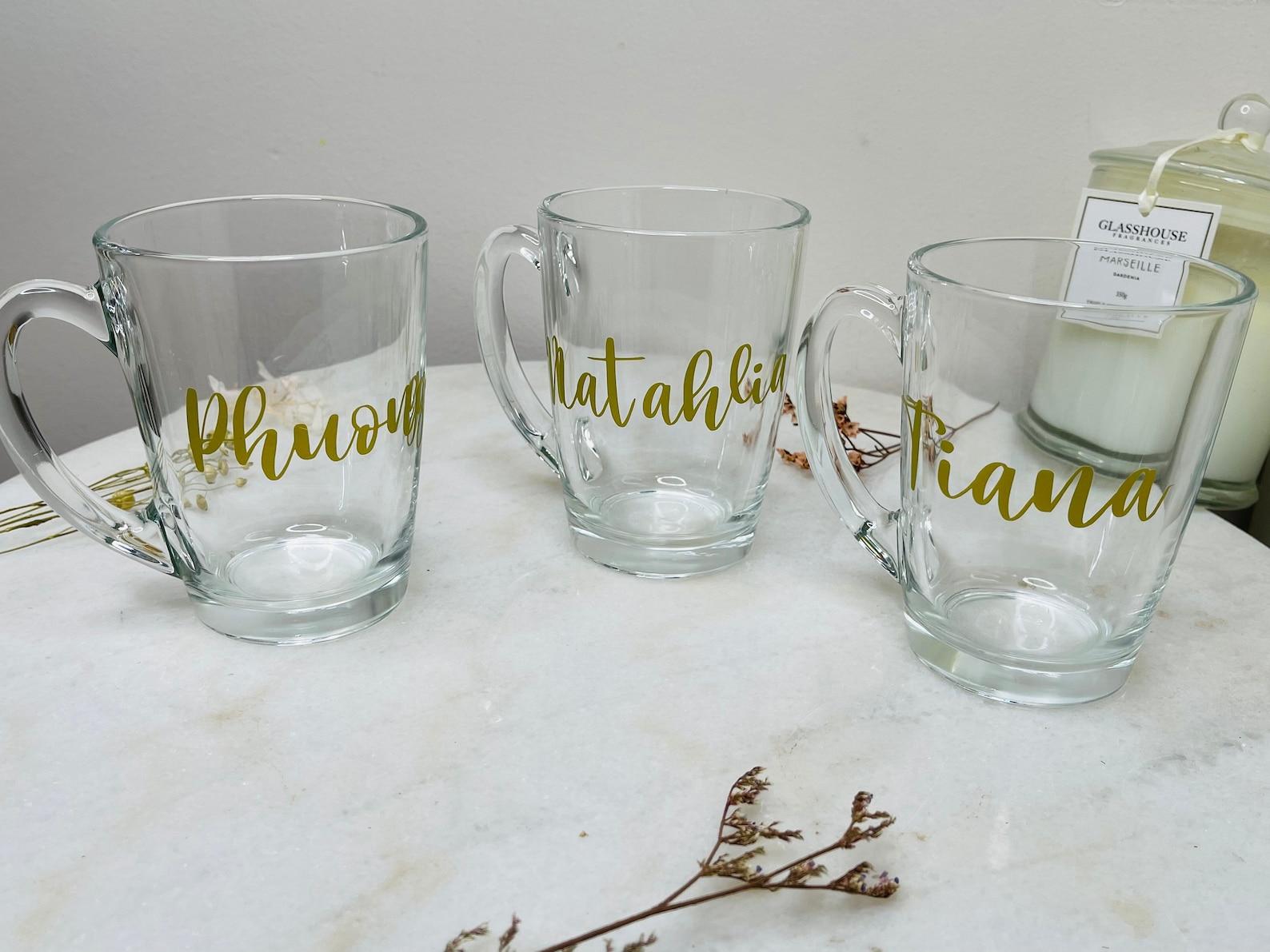 Personalised clear mug/ custom mug/ vinyl/ bridal party gift Etsy