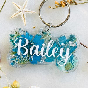 Personalised Resin dog tag / pet ID / floral pet ID / resin / pet tag / gift / bone dog tag / dog identification zdjęcie 6