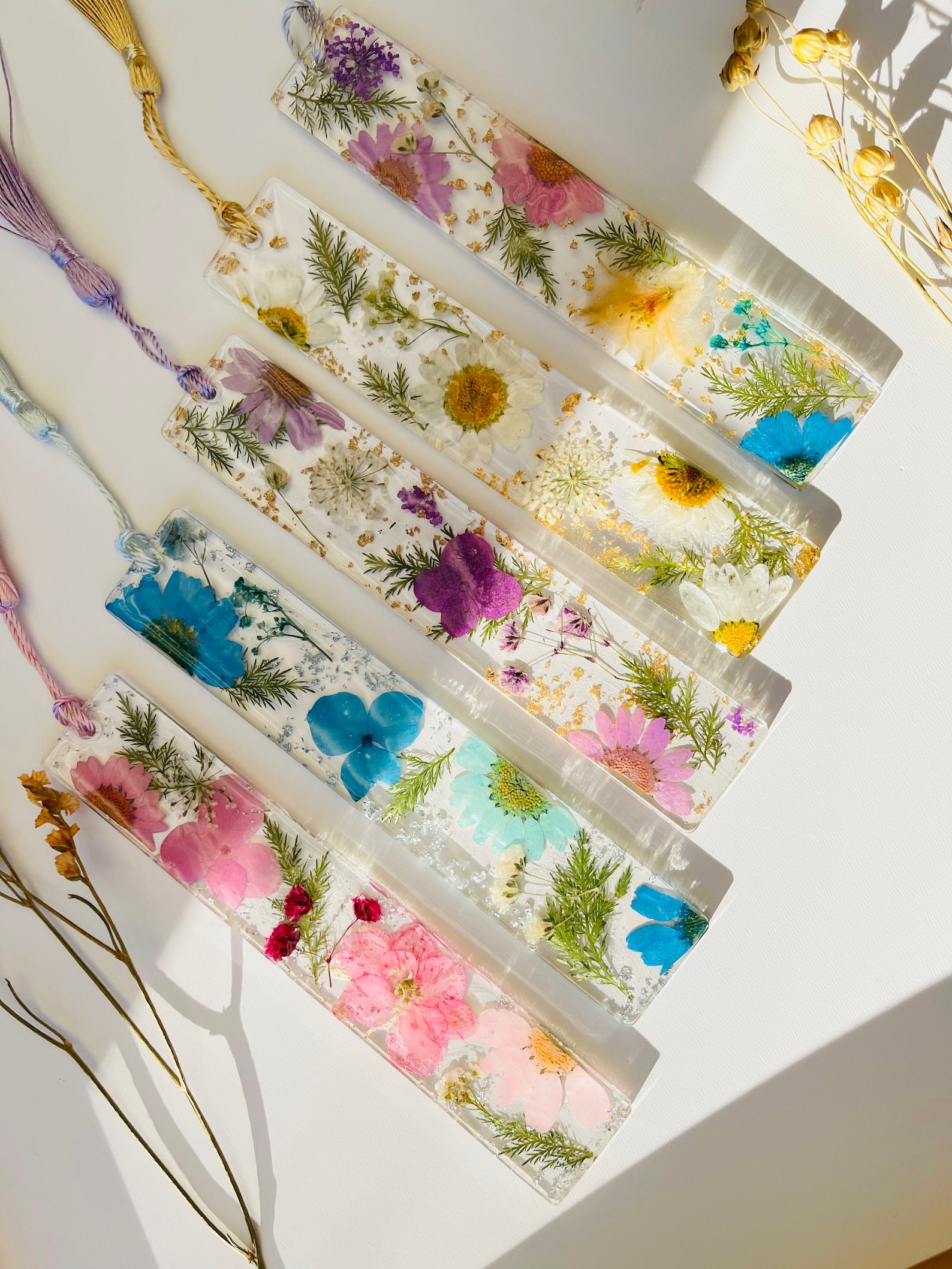 Personalised Resin Bookmark/ Floral Leaf Bookmark/ Custom Etsy Australia