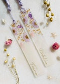 Personalized Floral Resin Bookmark: Iridescent Pearl, Custom Name product logo
