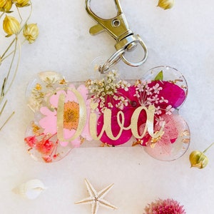 Personalised Resin dog tag / pet ID / floral pet ID / resin / pet tag / gift / bone dog tag / dog identification zdjęcie 5