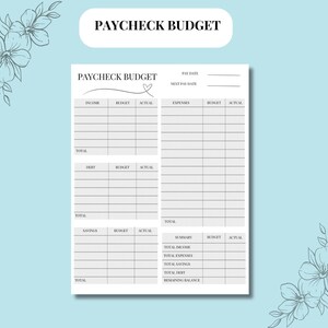 Printable Budget Planner, Paycheck Planner, Digital Download, Finance Tracker, Debt Tracker, Savings Tracker, Monthly Budget Planner, PDF