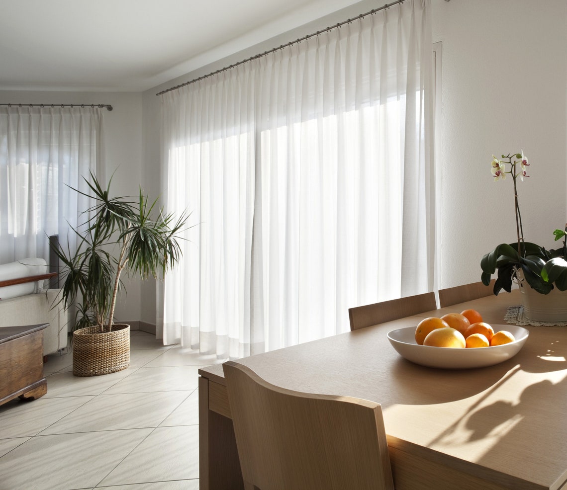 Continuous Curtain Voile 3 Metre Drop buy per Mtr WHITE Etsy UK