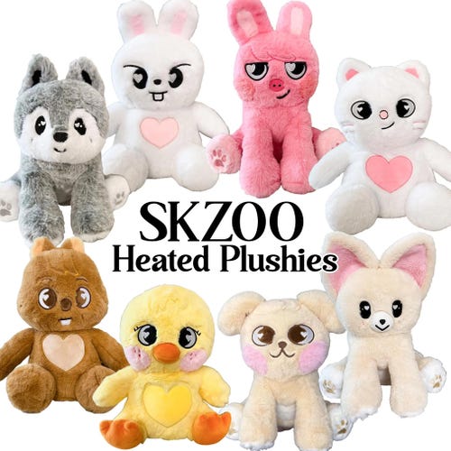 Skzoo Heated Weighted Plushie 2 Lbs Seated Wolf Chan Leebit