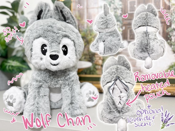 Skzoo Heated Weighted Plushie 2 Lbs Seated Wolf Chan Leebit