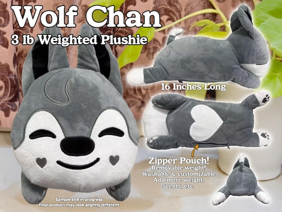 SKZOO Weighted Plushie 3 Lbs & 16 Inches Seated Mini SKZOO Wolf