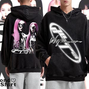 Giselle Whiplash Shirt Aespa Cropped Hoodie Aespa Giselle Hoodie
