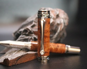 Majestic Rollerball Pen with Brown Mallee Burl