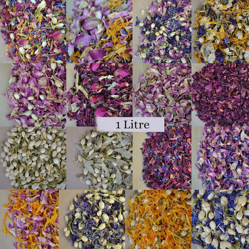 1 Litre Flower Confetti Dried Flower Confetti Biodegradable Etsy Australia