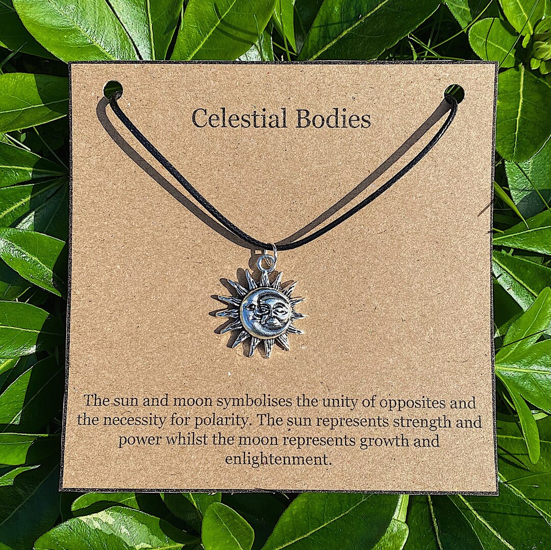 Sun and Moon Charm Necklace Etsy UK