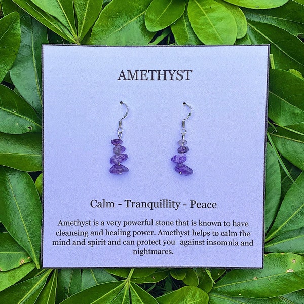 Amethyst Earrings on Sterling Silver Ear Wires