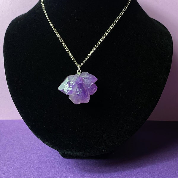 Amethyst Chip Pendant Necklace on