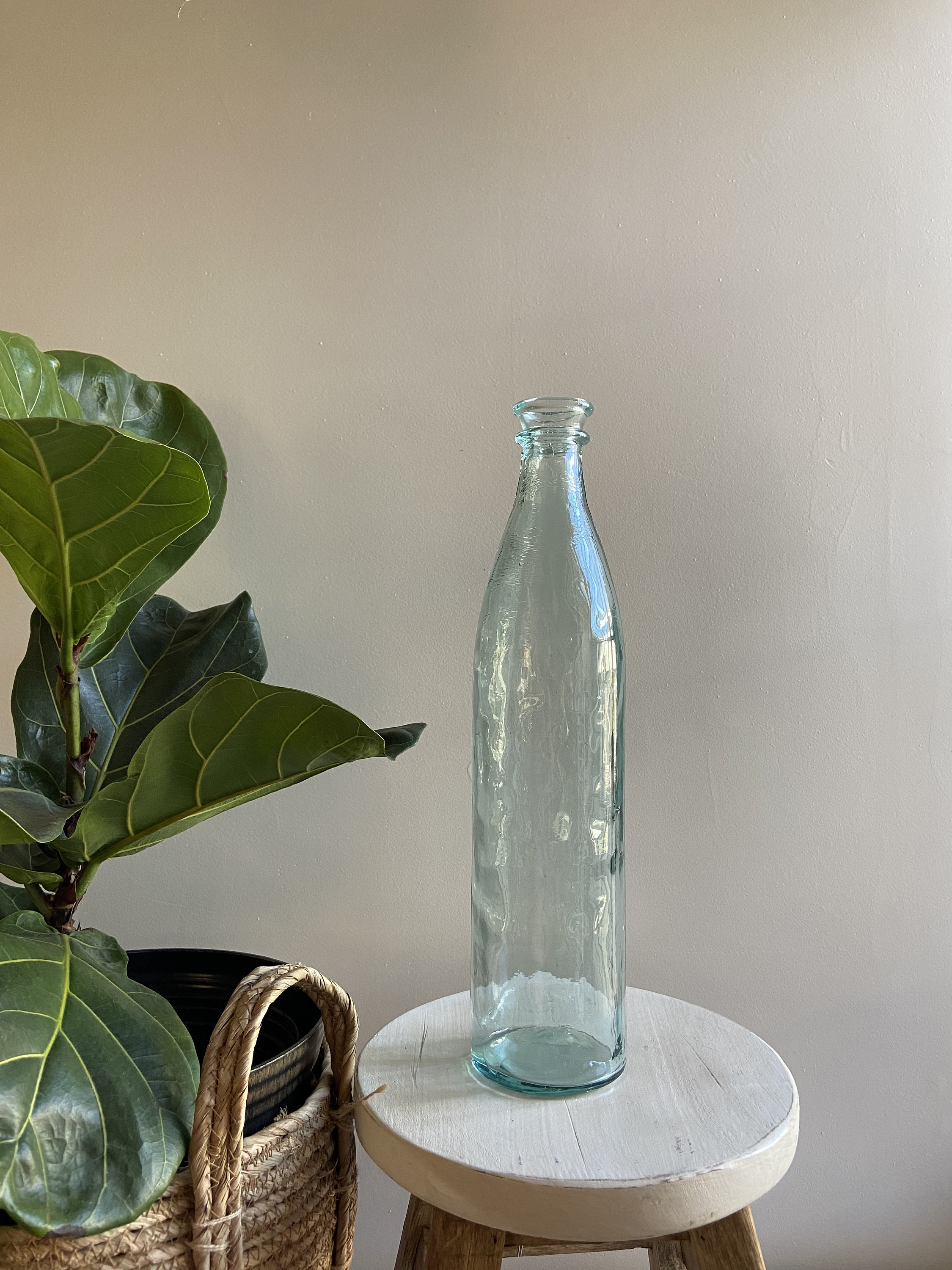 Tall Bottle Vase Clear Vase Farmhouse Decor Long Neck Etsy