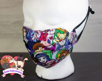 Máscara de anime 3D, relleno de calcetín Nerdy, correa ajustable, máscara de origami, reutilizable y lavable, máscara facial de algodón para hombres, pequeño regalo para mujeres