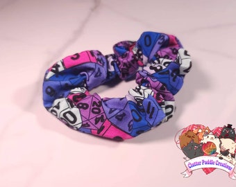 DnD Scrunchie, Hair Bands, Fashionable Accessories, Unique Hair Ties, Assorted Ponytail Holders, Stocking Stuffer, Dungeons and Dragons Gift