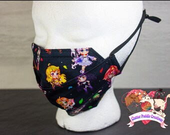 Máscara de anime 3D, relleno de calcetín Nerdy, correa ajustable, máscara de origami, reutilizable y lavable, máscara facial de algodón para hombres, pequeño regalo para mujeres