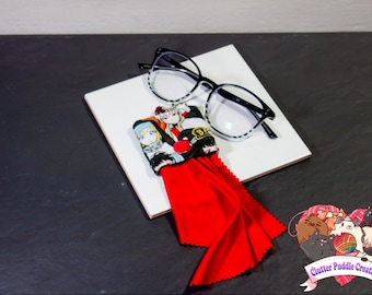Estuche para limpiar gafas de anime, paño de limpieza para gafas de sol, tabletas, toallitas para celular, tela de microfibra para viajes, accesorios geek