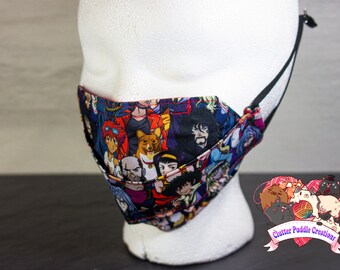 Máscara de anime 3D, relleno de calcetín Nerdy, correa ajustable, máscara de origami, reutilizable y lavable, máscara facial de algodón para hombres, pequeño regalo para mujeres