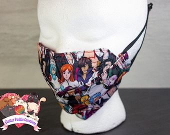 Máscara de anime 3D, relleno de calcetín Nerdy, correa ajustable, máscara de origami, reutilizable y lavable, máscara facial de algodón para hombres, pequeño regalo para mujeres