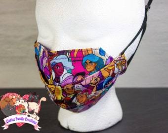 Máscara de anime 3D, relleno de calcetín Nerdy, correa ajustable, máscara de origami, reutilizable y lavable, máscara facial de algodón para hombres, pequeño regalo para mujeres